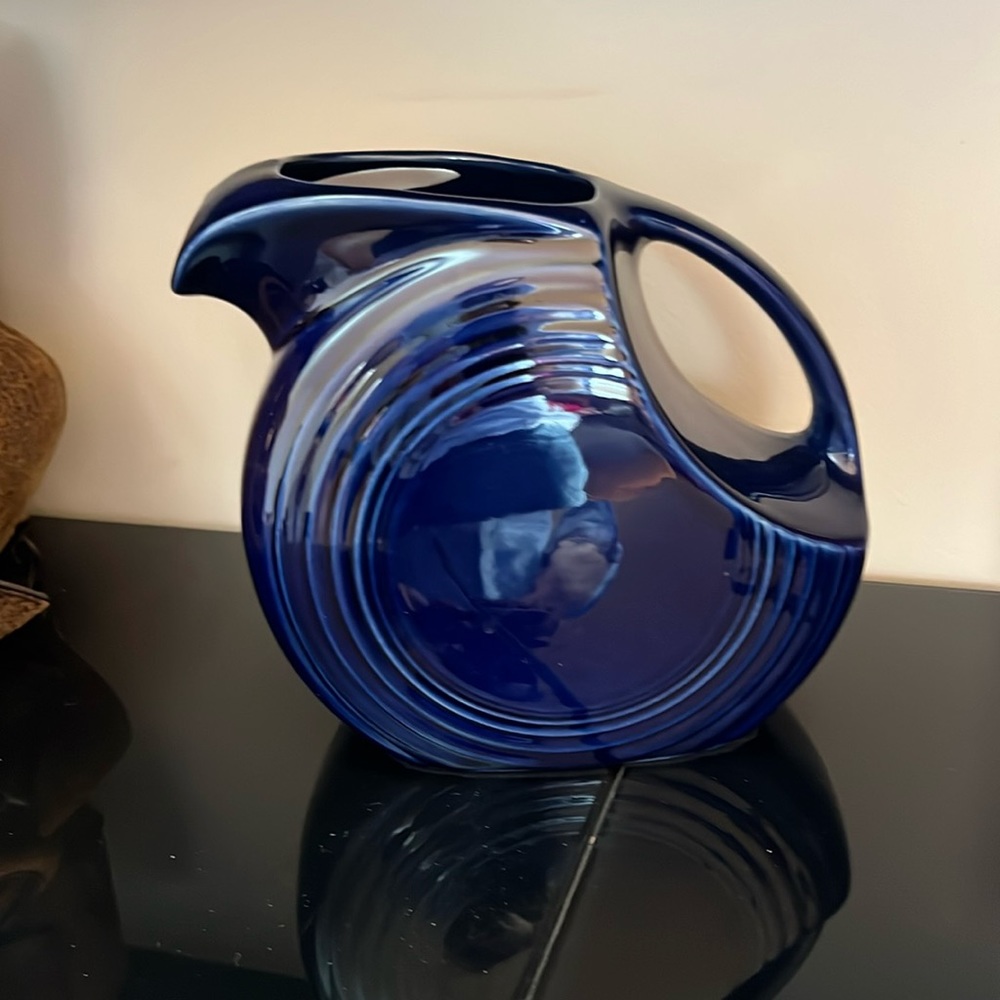 Fiesta ware disc pitcher -  cobalt blue